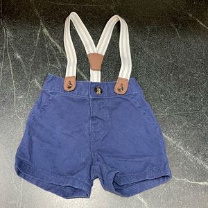 Carter’s Baby Boy Navy Blue Shorts with Suspenders Size 3 Months